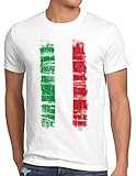 CottonCloud Italien Vintage Flagge Herren T-Shirt, Größe:XL, Farbe:Weiß