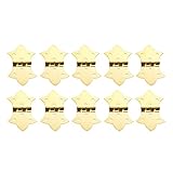 ZLYPSW Scharniere aus Metall mit 60 Schrauben, 57 x 31 mm, Antik-Bronze, Gold, 6 Löcher, für Schranktür, Schublade, Schmuck, Holzkiste, Scharniere mit 60 Schrauben (Farbe: Gold), 10 Stück