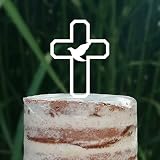 Blacked LaserTEC Cake Topper (Friedenstaube) Kreuz Torte Kuchen Deko (Weiß)