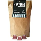 CUP VERDE – 100 nachhaltige Kaffeekapseln Nespresso* kompatibel. Biologisch abbaubar – fair gehandelt - schonend geröstet, kräftiger Geschmack - wenig Verpackung. Espresso F