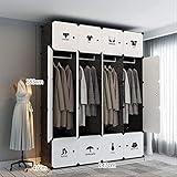 Kleiderschrank XINYALAMP Lagermöbel Klapp Tragbarer Lagerschrank Schlafzimmer Möbel Schlafzimmer Schrank grau (Color : Gray)