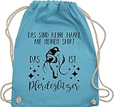 Shirtracer Pferde Geschenk und Reiten Zubehör - Das sind keine Haare das ist Pferdeglitzer - Unisize - Hellblau - Reiten - WM110 - Turnbeutel und Stoffbeutel aus Baumw