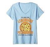 Damen Ich bin der legendäre Pizzabäcker der weltbeste Pizzabäcker T-Shirt mit V