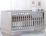 roba 1911803 Kombi-Kinderbett, 70x140cm, 3-fach höhenverstellbar, Flachstäbe, 3 Schlupfsprossen, umbaubar zum Juniorbett, Kopf- und Fußteil teilbar, g