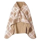 Smejs Winter Warm Tuch Decke Outdoor Wearable Flanell Blanket Hood Dual Sided Plaid Plüsch Schal Heizen Kleidung Home (Color : B, Size : 80 x 135cm)