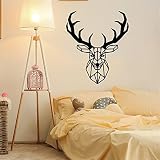Geometrie Hirsch Wandaufkleber Vinyl Wohnkultur Für Wohnzimmer Aufkleber Tapete Wandaufkleber Kunstwand A8 Blau 43x50