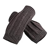 halbfinger Multicolor-Warme Winterhandschuhe Thermo Fleece Fahrradhandschuhe Herbst und Winter Handschuhe für Damen Winddicht Touch Screen Outdoor Sport Laufhandschuhe mit Anti-R