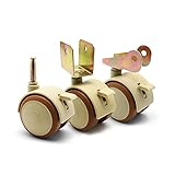 ZOYAFA Lenkrollen für Möbel, 4 Stück, 5,1 cm, mit Bremsrädern, Nylon-Möbelstützbein für Stühle, Babybett-Trolley (Farbe: 22 mm)
