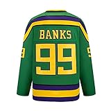 Yajun Adam Banks #99 Mighty Ducks Film Eishockey Trikots Jersey NHL Herren Sweatshirts Atmungsaktiv T-Shirt Bekleidung,M