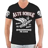 Männer und Herren T-Shirt Alte Schule Strassenhunde für Immer Größe S - 5XL