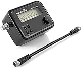 Poppstar Satfinder (Sat Finder Messgerät Analog, Satelliten-Schüssel exakt Ausrichten) mit 19,5cm Verbindungskab