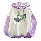 Pianshanzi Sweatshirt Damen mit Kapuze Süßer Teenager Mädchen Frosch Kapuzenpullover Langarmshirt Hoodie Pullover Oberteile Top Herbst Winter Shirts Bluse Outerw