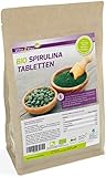 Bio Spirulina Tabletten 500g | 400mg pro Tablette | ca. 1250 Algen Presslinge | Aus Ökologischen Anbau | Rohkost im Zippb