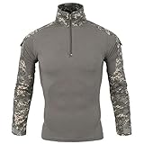 ZYSK Herren Tactical Shirt Langarm Sportlich Sweatshirt Slim Fit Hemd Baumwollhemd Outdoor Military T-Shirt Atmungsaktiv Trainingsshirt Winter 1/4 Zip Military Armee Hemd Airsoft Shirt mit T