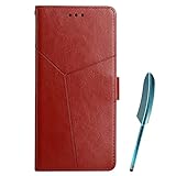 Hülle für Xiaomi Redmi 9T, Xiaomi Redmi 9T Hülle Brieftasche Tasche Leder Flip Case Etui [Standfunktion] [Kartenfächern][Kapazitiver Stift ], Schutzhülle für Xiaomi Redmi 9T (Braun)