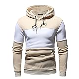XWLY Sweatshirt Herren Modern Urban Trend Mode Farbabstimmung/Spleißen Herren Langarm Herbst Winter Regular Fit Mit Kapuze Herren Pullover Täglich Outdoor Sport H