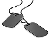 Cupimatch Personalisierte Dog Tag Anhänger Halskette Herren Edelstahl 2 Militär Armee Erkennungsmarken Kette Schw