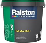 RALSTON ExtraTex Matt Wandfarbe weiß | 5 L | Umweltfreundliche, deckende Bio Farbe aus nachhaltiger Produk
