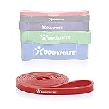 BODYMATE Fitnessband 208 cm, elastisches Widerstandsband aus Naturlatex, trainiert Kraft, Ausdauer, Koordination, Flexibilität UVM., für Anfänger & Profis, in R