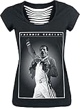 Queen Freddie - Stage Photo Frauen T-Shirt schwarz M 100% Baumwolle Band-Merch, B