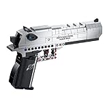 VPPI Technik Bausteine Schießwaffe Modell, 360 Teile Desert Eagle Pistole Bausteine Waffen Bausatz mit Schussfunktion, Bausteine Waffen Bauset, Militär Schießwaffe Klemmbausteine Kompatibel mit Leg