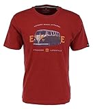 Elkline Herren T-Shirt Honest VW Bulli Print 1041181, Farbe:Burnt red, Größe:S