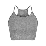 Tank Top Weste Fashion Womens Sexy Solid Off Shoulder Neckholder Bluse T-Shirt (S,grau)