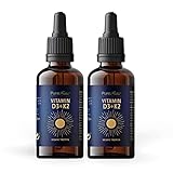 Vitamin D3 K2 Tropfen hochdosiert vegan flüssig - MK-7 99,7% All-Trans MCT Kokos-Öl - 1000 Tropfen á 25mcg 1000 I.E. - laborgeprüft in Deutschland - Vit-D3-K2 Drops | PureRaw 60ml (=2x 30ml)