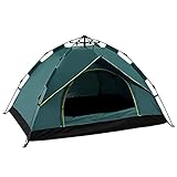 LIKOSO Pop-Up-Zelt, automatisches Öffnen, wasserdicht, für den Außenbereich, Camping, tragbar, leicht, Rucksackzelt, Sonnenschutz, Strandzelt (3–4 Personen, dunkelgrün)