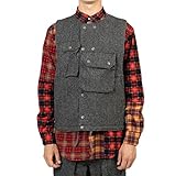 oneforus Herren-Westenjacke Multi-Pocket-Westenjacke Ärmellose einfarbige Westenjack