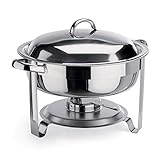 WAS 1460 350 Chromnickelstahl Chafng Dish mit Brennpastenbehältern, 3.5 ltr, Ø 30 cm, 27 cm Hö