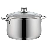 WMF Diadem Plus Kochtopf groß 24cm, Glasdeckel, Fleischtopf Induktion 6,5l, Cromargan Edelstahl poliert, unb