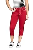 Queen Kerosin Damen 5-Pocket Capri Jeans | Slim Fit | High Waist | Baumwolle Stretch Betty