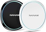 NANAMI Wireless Charger Ladepad, [2-Pack] Qi Induktive Ladestation für iPhone 12 pro 12 11 XS Max XR X 8 Plus, Schnelles Kabelloses Ladegerät für Samsung Galaxy S21 S20 S10 S9 S8+ S7 Note 20, Airp