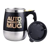 TsunNee 400ML Elektrischer selbstrührender Kaffeebecher, Edelstahl, automatisch, magnetisch, für Kaffee, Tee, heiße Schokolade, Milch, Kakao, Protein, Schw