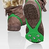 Universal rutschfeste Greifer Spikes, Turkey Schuhkrallen Spikes, Anti Rutsch auf Schnee und Glatteis, Schuhkrallen mit 5 Edelstahl Zähne Spikes (Grün)