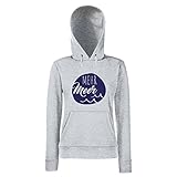 shirtdepartment Damen Hoodie - Mehr Meer - von Shirt Department, grau-dunkelblau, L