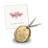 THE OZZERS Plättchen Kette 18k vergoldet für Freundin, Tochter, Mutter - Symbolkette mit Gravur und Botschaft - Geschenk, Mitbringsel, M