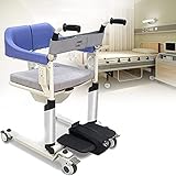 DDCHH Höhenverstellbar Toilettenstuhl Antirutschenden WC-Stuhl, Rollstuhl-Dusche-Transportstuhl mit Rädern Toilettenstuhl, Geeignet für Patienten, Senioren, Schwang