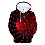 Dizzy Hoodies Für Herren und Damen - Uniesx 3D Schwarz Weiß Stitching Würfel Vortex Sweatshirt Lustige Kapuzen Pullover Übergroße Tops Übergangjacken Casual Loose Oberteile S M L XL XXL XXXL/3XL 4XL