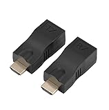 Tihebeyan RJ45 Adapter zu HDMI 1.4 Extender Netzwerkkabel Cat 5e / 6 Ethernet-LAN ​​RJ45-Konverter HDMI 3D 4K Kompatibel mit PS3 HDTV HDCP-Repeater STB