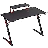 Gaming Tisch, Computertisch, Schreibtisch mit Monitorständer ZeoT