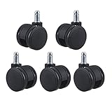 JUSTHENGGUANG 2 Zoll Black Metal. Pu. Bürostuhl Swivel Rollenmöbel Räder Grip Ringstamm for Schlafsofa Bettwaren Regal Lager Rack Packung von 5 R