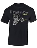 Kinder T-Shirt: Freeride Downhill - Fahrrad Geschenk-e Jungen & Mädchen - Radfahrer-in Mountain Bike MTB BMX Roller Rad Outdoor Junge Kind - Verkehr Schule Sport Trikot Geburtstag (134/146)