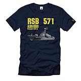 RSB 571 Köbis Projekt 1241 2 Molnija Tarantul Klasse Besatzung T Shirt #32751, Größe:L, Farbe:Dunkelb