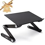 Lavolta Laptop Ständer Höhenverstellbar Zum Zusammenklappen - Notebook Ständer Betttisch Kompatibel mit Alle Laptops - Aluminium - Schw