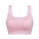 Litthing Underwear Damen Sport BH Spitze Büstenhalter 1/2/3er Pack Atmungsaktiver Bequem für Yoga Fitness-Training (Rosa, L)