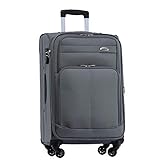 BEIBYE 4 Rollen Reisekoffer 3tlg.Stoffkoffer Handgepäck Kindergepäck Gepäck Koffer Trolley Set-XL-L-M (Grau, XL-Großer Koffer-74cm)