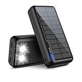 Solar Powerbank 26800mAh Externer Akku: Power Bank Tragbares Ladegerät Handy Akkupack für Camping Outdoor Kompatibel mit Phone |