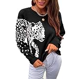 ZDDHOODY Damen Strickpullover V-Ausschnitt Einfarbige Langarmshirt Lockere Pullover Oberteile Tops Pullover Sweater Langarm Winterjacke Sweatshirt Für Herbst und Winter Damen Winterp